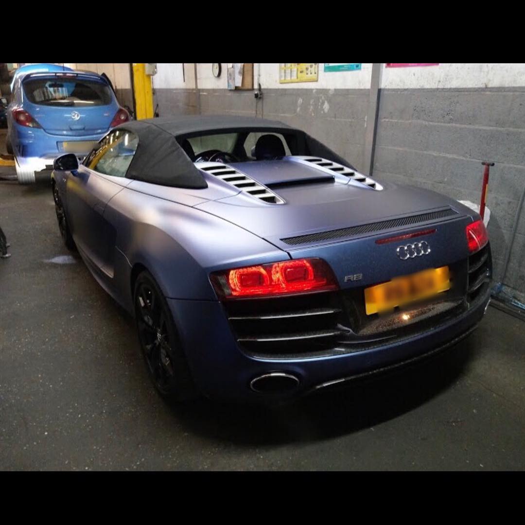 Audi R8 being serviced at MRD Automotive Aldridge